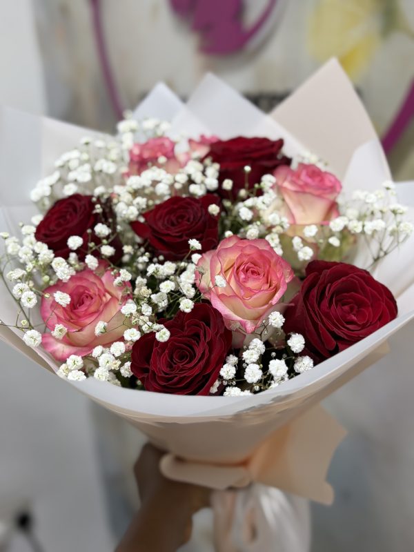 Red and Pink Roses Bouquet