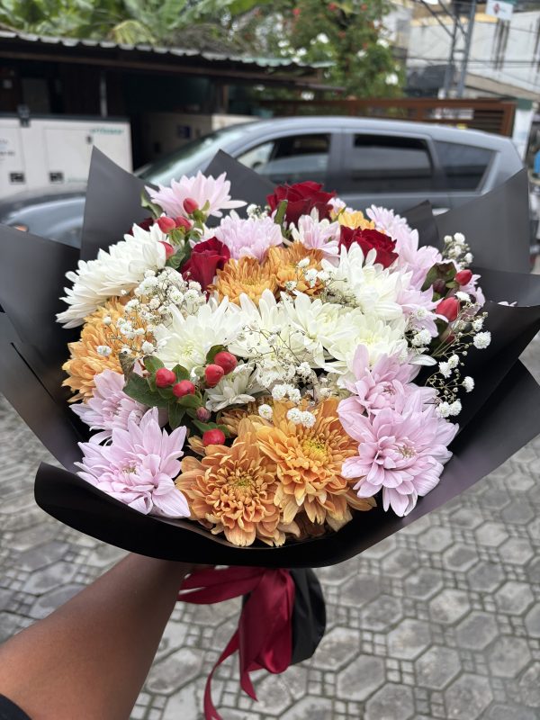 Mixed Chrysanthemum and Rose Bouquet