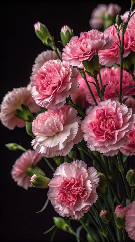 Fresh carnation flowers in bloom 